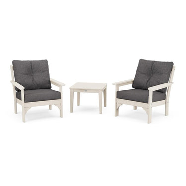 POLYWOOD Vineyard 3-Piece Deep Seating Set - Sand / Ash Charcoal